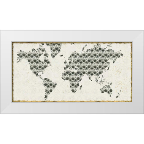 Kami Map v2 White Modern Wood Framed Art Print by Lovell, Kathrine