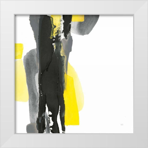 Black and Yellow II v2 White Modern Wood Framed Art Print by Paschke, Chris