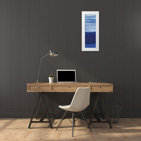 Blue Haze II White Modern Wood Framed Art Print by Maye, Jo