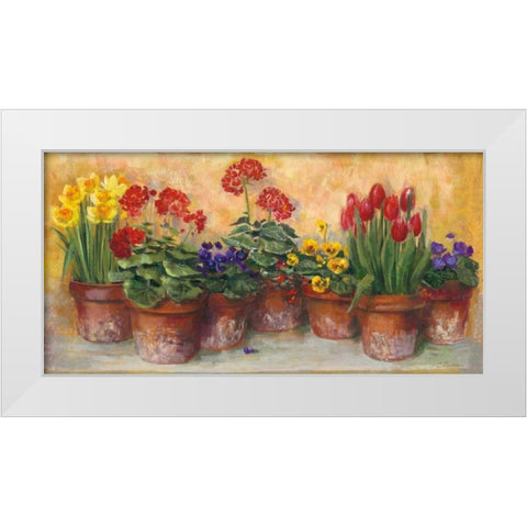 Spring in the Greenhouse White Modern Wood Framed Art Print by Rowan, Carol