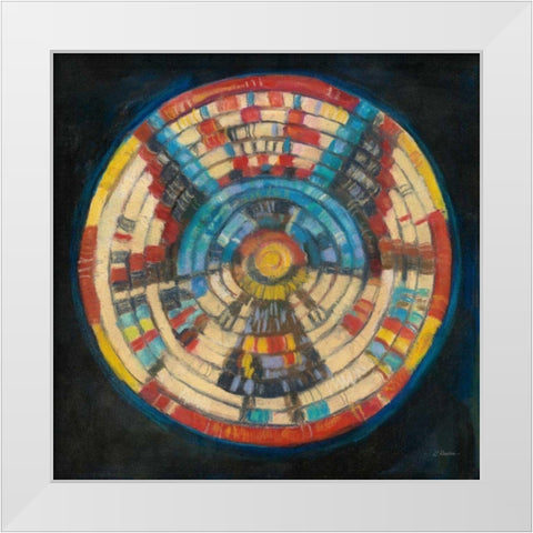 Kachina Basket White Modern Wood Framed Art Print by Rowan, Carol