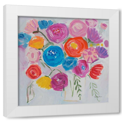 Delicate Flair I White Modern Wood Framed Art Print by Zaman, Farida