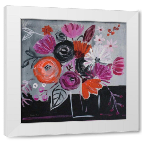 Nighttime Bloom White Modern Wood Framed Art Print by Zaman, Farida