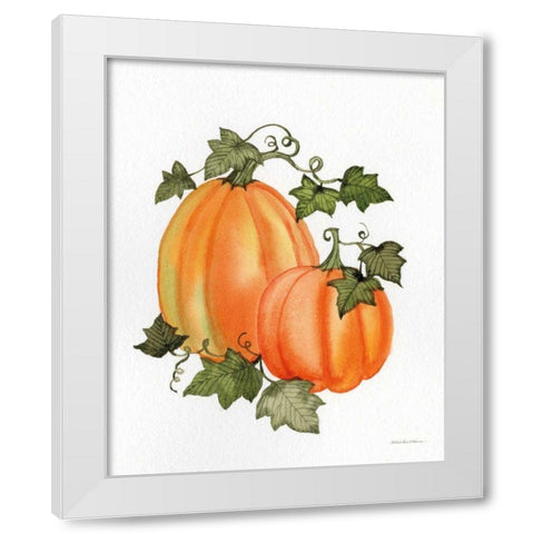Pumpkin and Vines I White Modern Wood Framed Art Print by McKenna, Kathleen Parr
