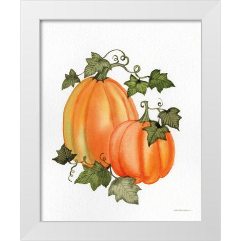 Pumpkin and Vines I White Modern Wood Framed Art Print by McKenna, Kathleen Parr