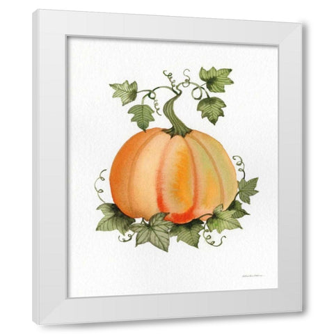 Pumpkin and Vines II White Modern Wood Framed Art Print by McKenna, Kathleen Parr