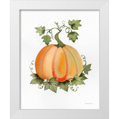 Pumpkin and Vines II White Modern Wood Framed Art Print by McKenna, Kathleen Parr