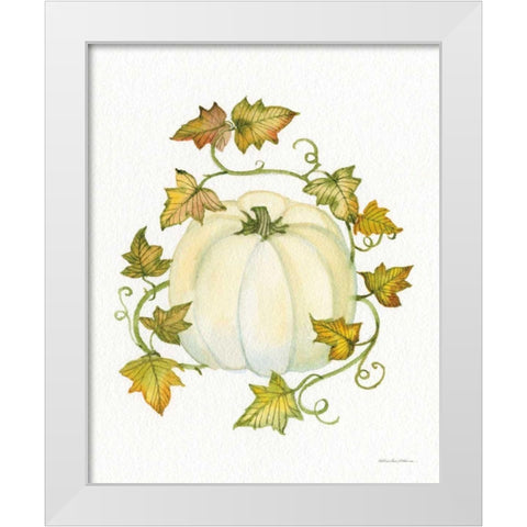 Pumpkin and Vines III White Modern Wood Framed Art Print by McKenna, Kathleen Parr