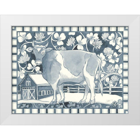 Farm Life II Stripe Border White Modern Wood Framed Art Print by Thomas, Miranda
