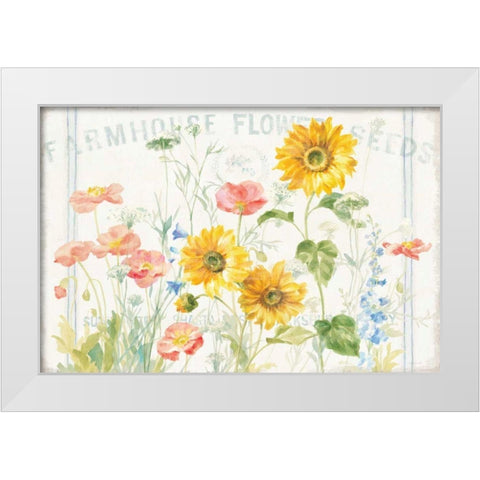 Floursack Florals I White Modern Wood Framed Art Print by Nai, Danhui