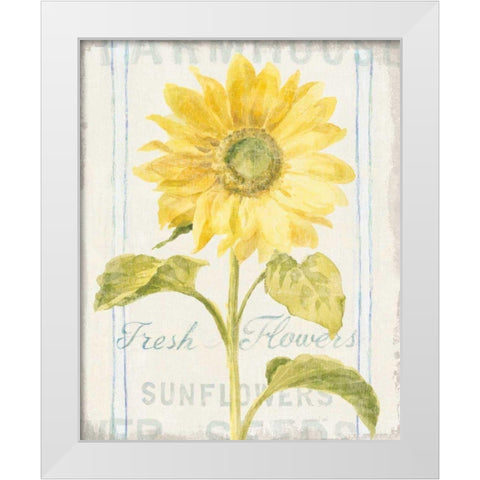 Floursack Florals II White Modern Wood Framed Art Print by Nai, Danhui