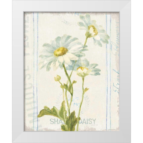 Floursack Florals III White Modern Wood Framed Art Print by Nai, Danhui