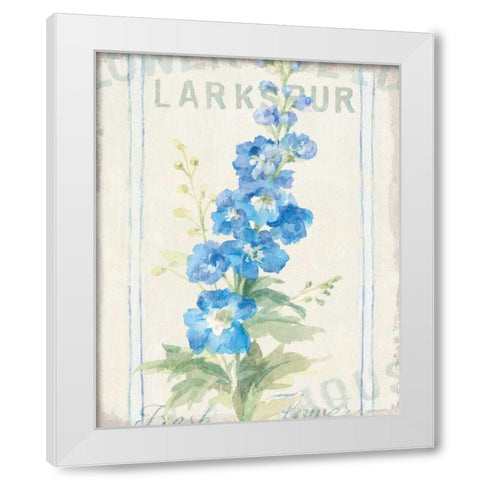 Floursack Florals VII White Modern Wood Framed Art Print by Nai, Danhui