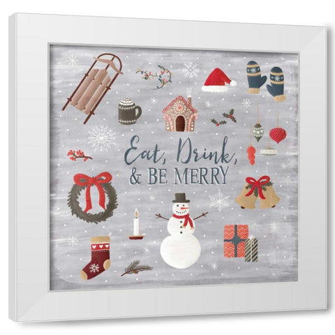 Christmas Cheer II White Modern Wood Framed Art Print by Marshall, Laura