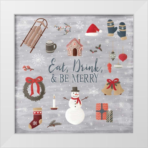 Christmas Cheer II White Modern Wood Framed Art Print by Marshall, Laura