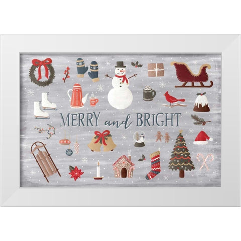 Christmas Cheer III White Modern Wood Framed Art Print by Marshall, Laura