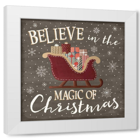 Christmas Cheer V White Modern Wood Framed Art Print by Marshall, Laura