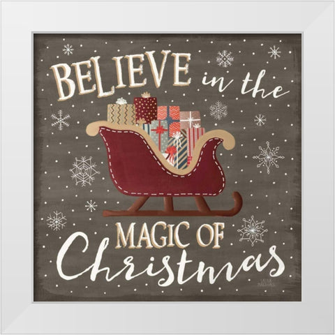 Christmas Cheer V White Modern Wood Framed Art Print by Marshall, Laura