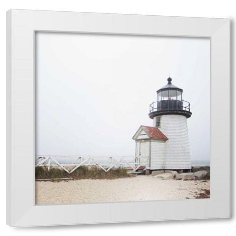 Brant Point Light White Modern Wood Framed Art Print by Marshall, Laura