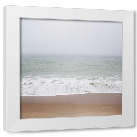Walk on the Beach White Modern Wood Framed Art Print by Marshall, Laura