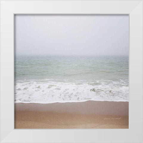 Walk on the Beach White Modern Wood Framed Art Print by Marshall, Laura