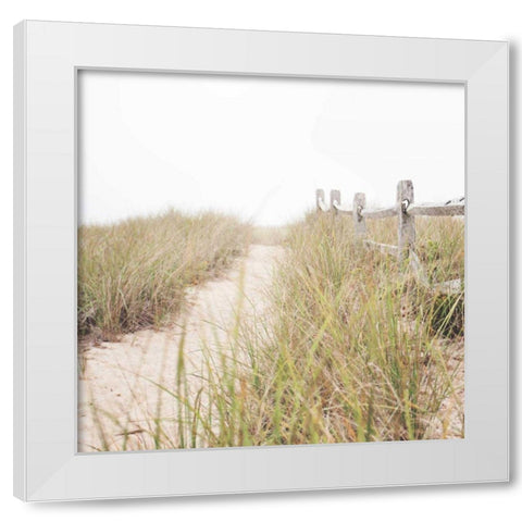 To the Beach White Modern Wood Framed Art Print by Marshall, Laura