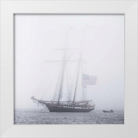Through the Mist White Modern Wood Framed Art Print by Marshall, Laura