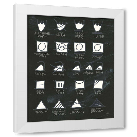 Laundry Room Icons White Modern Wood Framed Art Print by Paschke, Chris