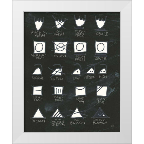 Laundry Room Icons White Modern Wood Framed Art Print by Paschke, Chris