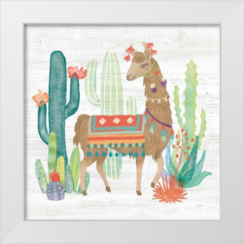 Lovely Llamas III White Modern Wood Framed Art Print by Urban, Mary