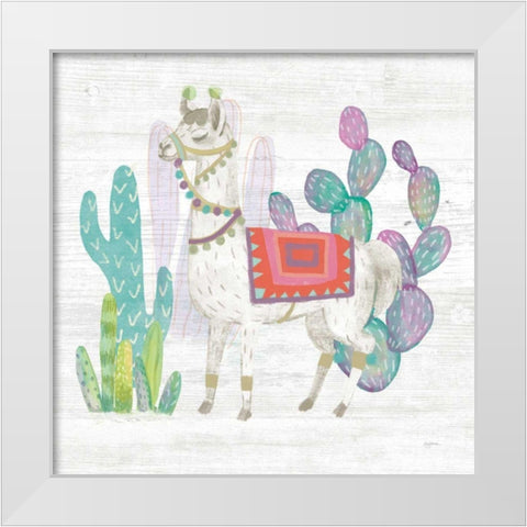 Lovely Llamas V White Modern Wood Framed Art Print by Urban, Mary