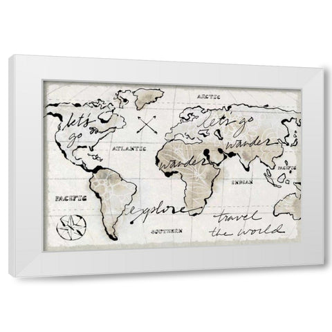 Mapped Shorelines I Light Neutral Crop White Modern Wood Framed Art Print by Schlabach, Sue