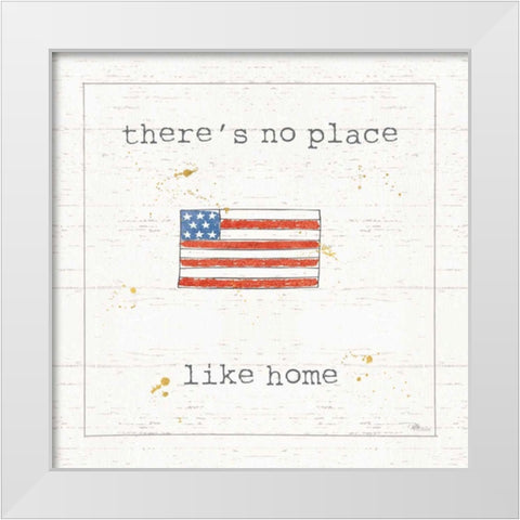 USA Cuties I Shiplap White Modern Wood Framed Art Print by Pela Studio