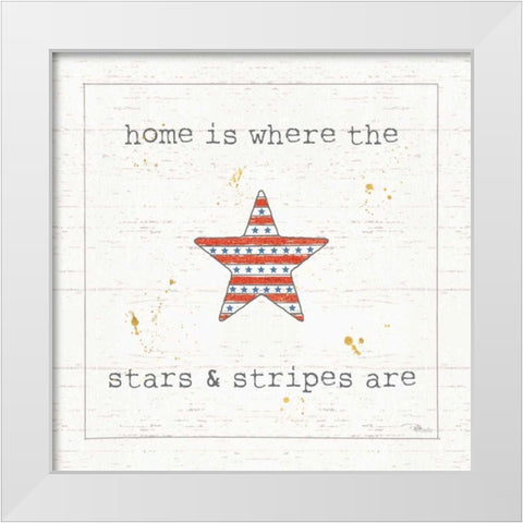 USA Cuties IV Shiplap White Modern Wood Framed Art Print by Pela Studio