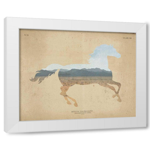 American Southwest Horse Distressed White Modern Wood Framed Art Print by Wild Apple Portfolio
