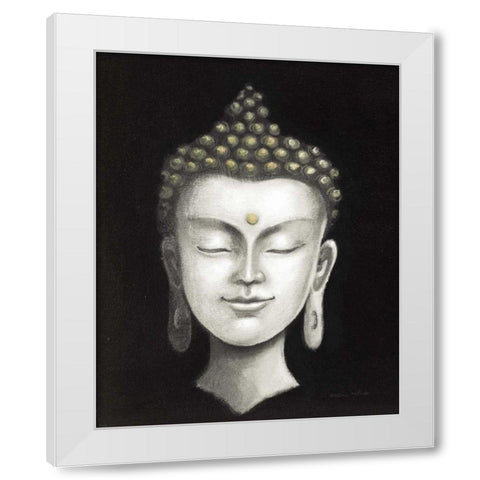 Serene Buddha I White Gold White Modern Wood Framed Art Print by McBride, Naomi