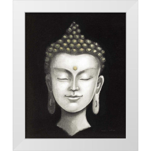 Serene Buddha I White Gold White Modern Wood Framed Art Print by McBride, Naomi