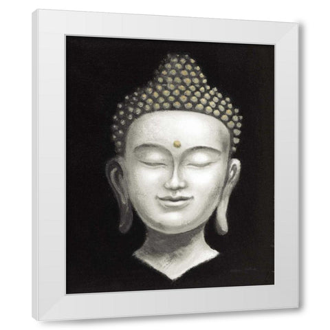 Serene Buddha II White Gold White Modern Wood Framed Art Print by McBride, Naomi