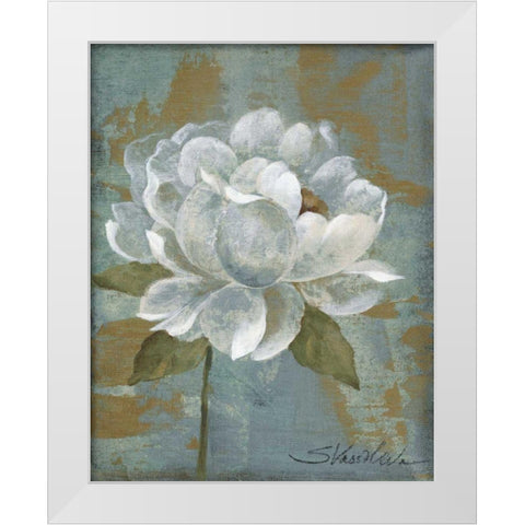 Peony TIle I - Wag White Modern Wood Framed Art Print by Vassileva, Silvia
