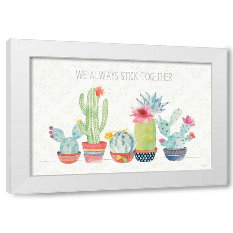 Sweet Succulents I White Modern Wood Framed Art Print by Pela Studio