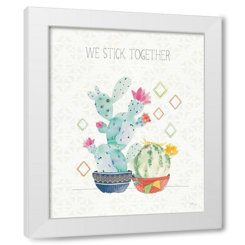 Sweet Succulents IV White Modern Wood Framed Art Print by Pela Studio