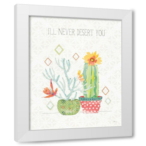 Sweet Succulents V White Modern Wood Framed Art Print by Pela Studio
