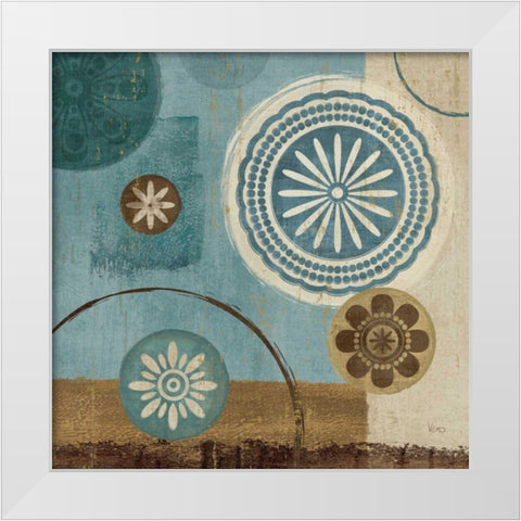 New Generation Blue III White Modern Wood Framed Art Print by Charron, Veronique