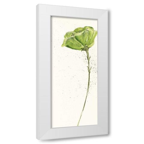 Mint Poppies II Crop White Modern Wood Framed Art Print by Paschke, Chris