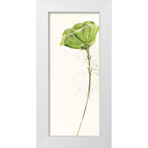 Mint Poppies II Crop White Modern Wood Framed Art Print by Paschke, Chris