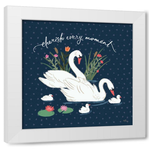 Swan Lake IV White Modern Wood Framed Art Print by Penner, Janelle