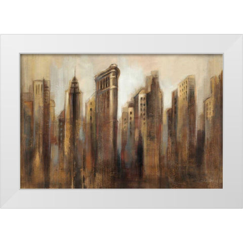 Flatiron Skyline White Modern Wood Framed Art Print by Vassileva, Silvia