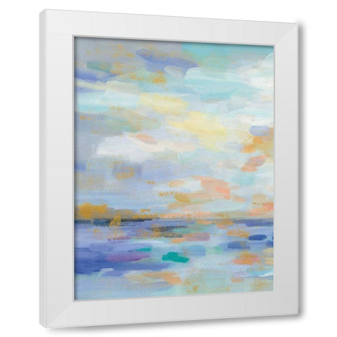 Golden Sunrise II White Modern Wood Framed Art Print by Vassileva, Silvia