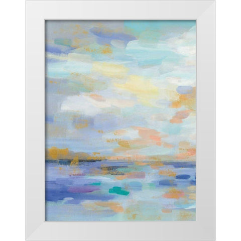 Golden Sunrise II White Modern Wood Framed Art Print by Vassileva, Silvia