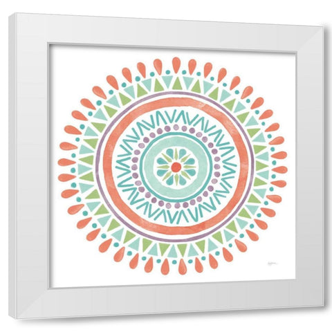 Lovely Llamas Mandala I on White White Modern Wood Framed Art Print by Urban, Mary